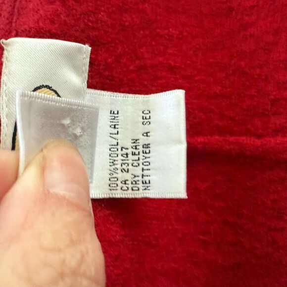 Vintage 90s Talbots Red Boiled Wool Blazer S - Picture 10 of 10